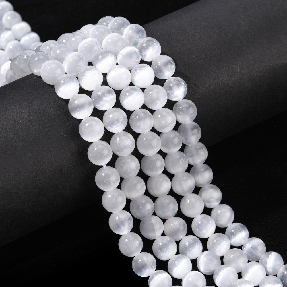 Selenite Beads Grade AAA gemstone bead strand product image
