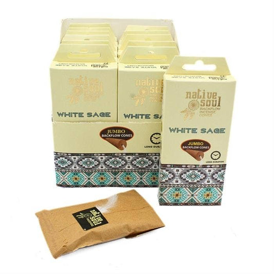 Native Soul Jumbo Backflow Cones White Sage jumbo backflow cones wholesale listing