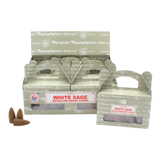Satya White Sage Backflow Dhoop Cones backflow cones wholesale listing