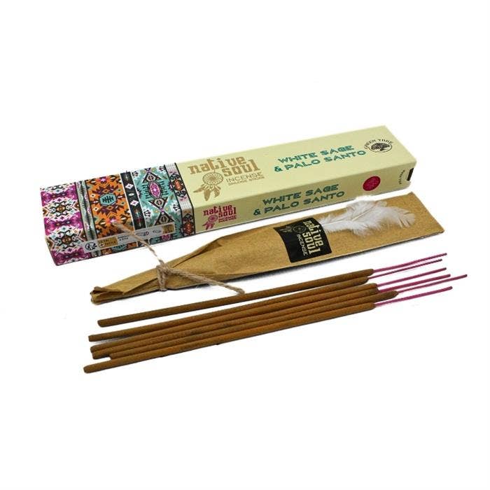 Green Tree Native Soul White Sage + Palo Santo 15 grams incense sticks wholesale listing