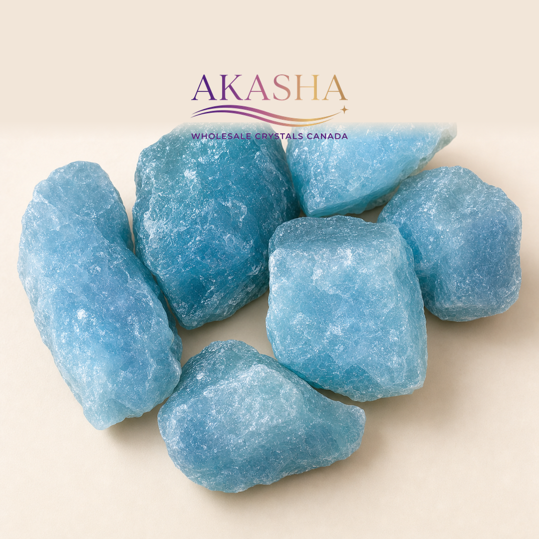 aquamarine crystals available at Akasha Wholesale Crystals Canada