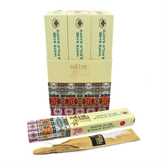Green Tree Native Soul White Sage + Palo Santo 15 grams incense sticks wholesale listing