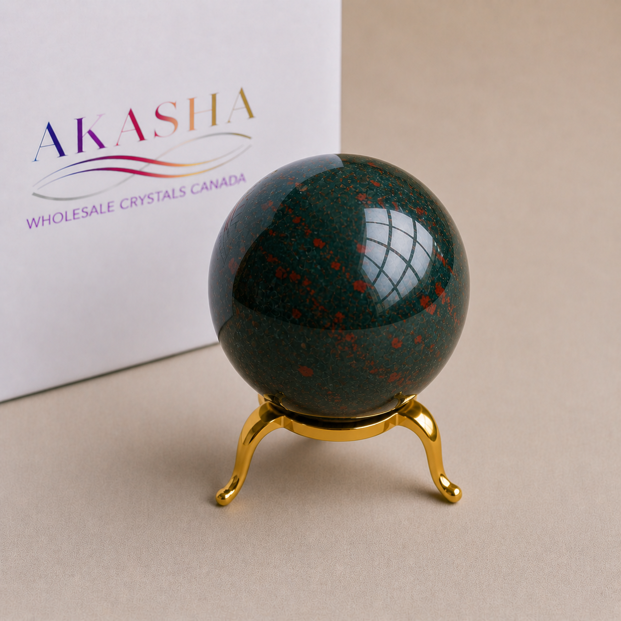 bloodstone crystal spheres available at Akasha Wholesale Crystals Canadas
