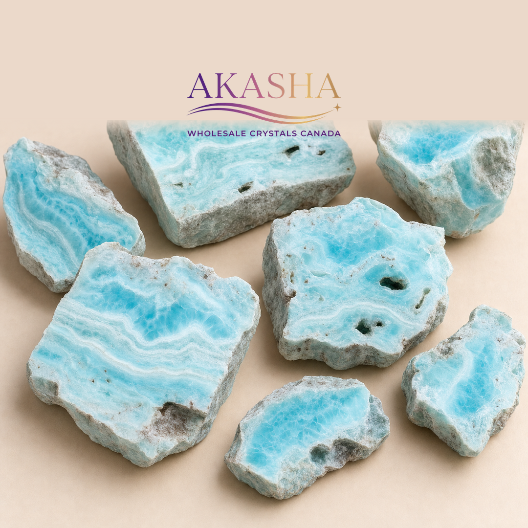 Caribbean calcite crystals available at Akasha Wholesale crystals canada