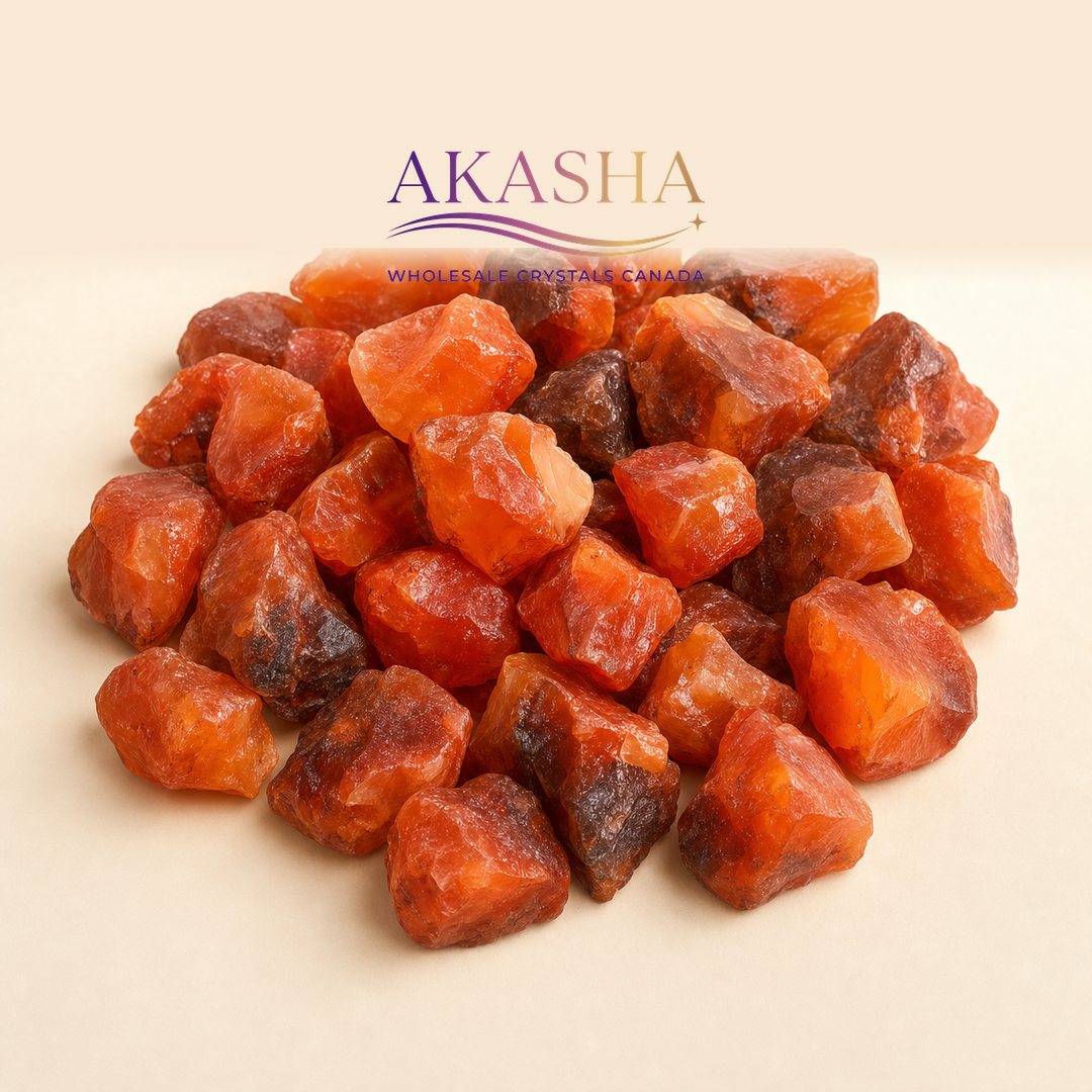 carnelian crystals available at Akasha Wholesale Crystals Canada
