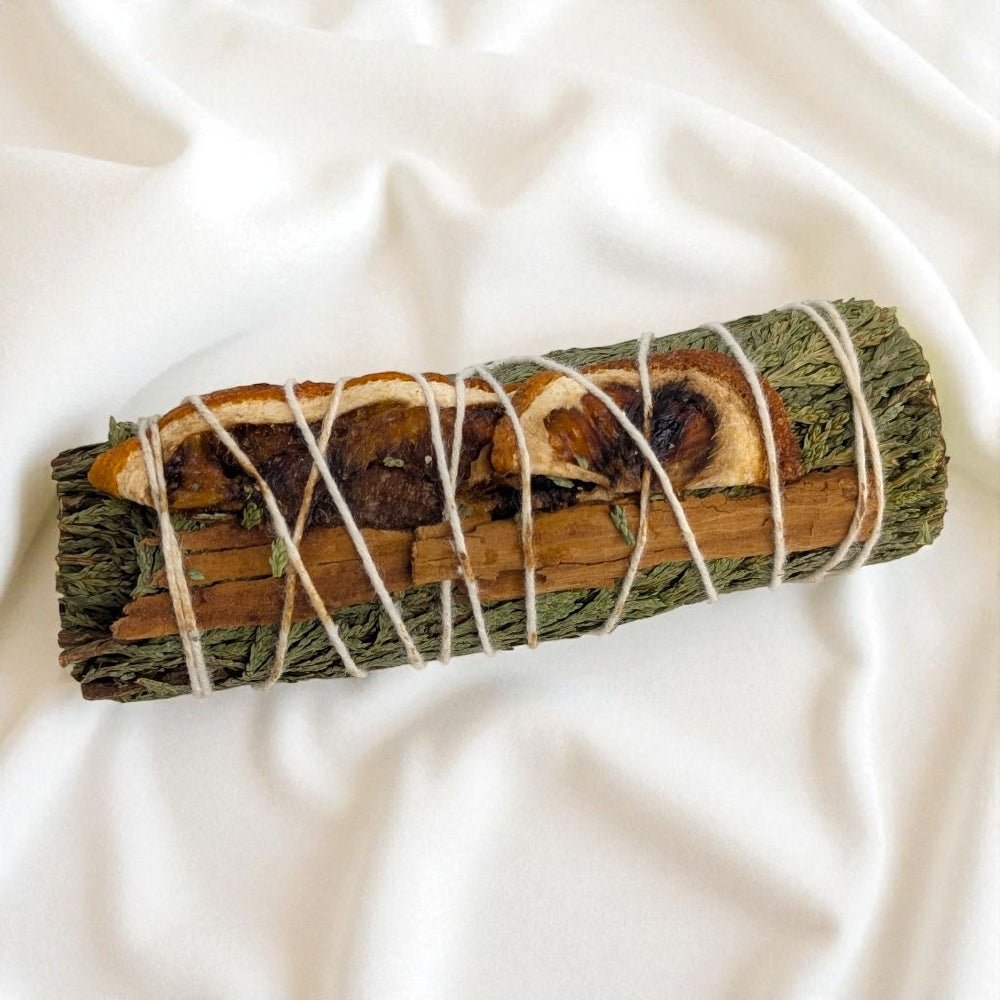 cedar orange and cinnamon smudge bundle for metaphysical stores Canada