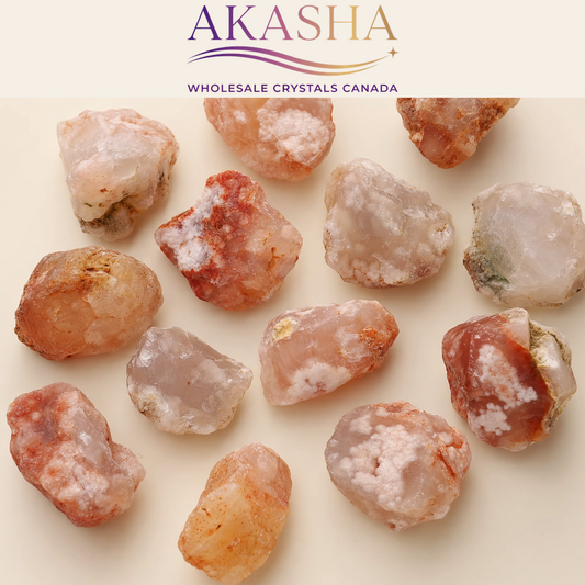 cherry blossom raw crystals available at Akasha Wholesale Crystals Canada