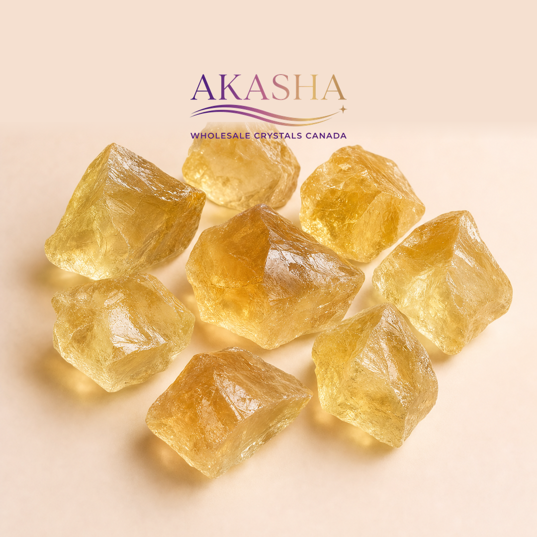 citrine crystals available at Akasha Wholesale Crystals Canada