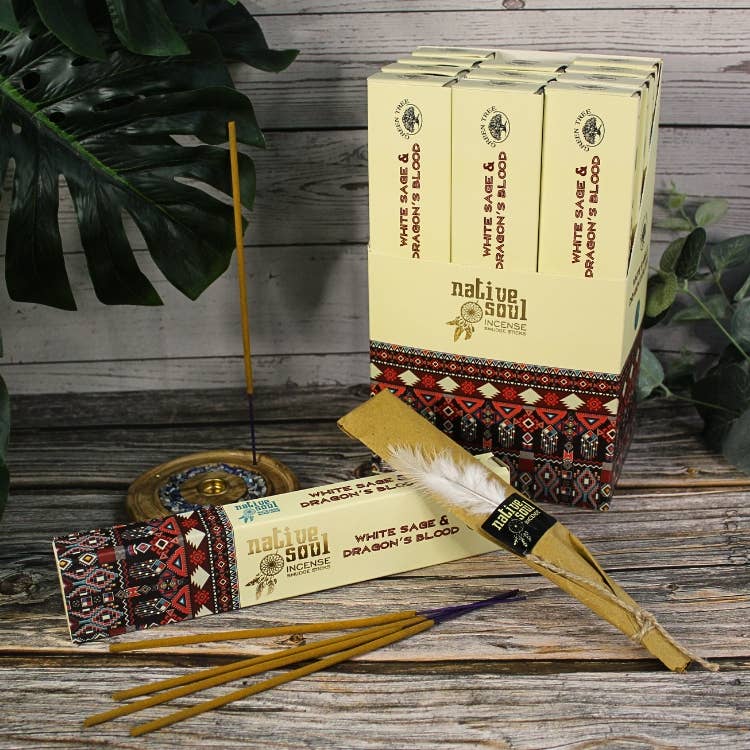 Green Tree Native Soul White Sage & Dragon's Blood 15 grams incense sticks wholesale listing