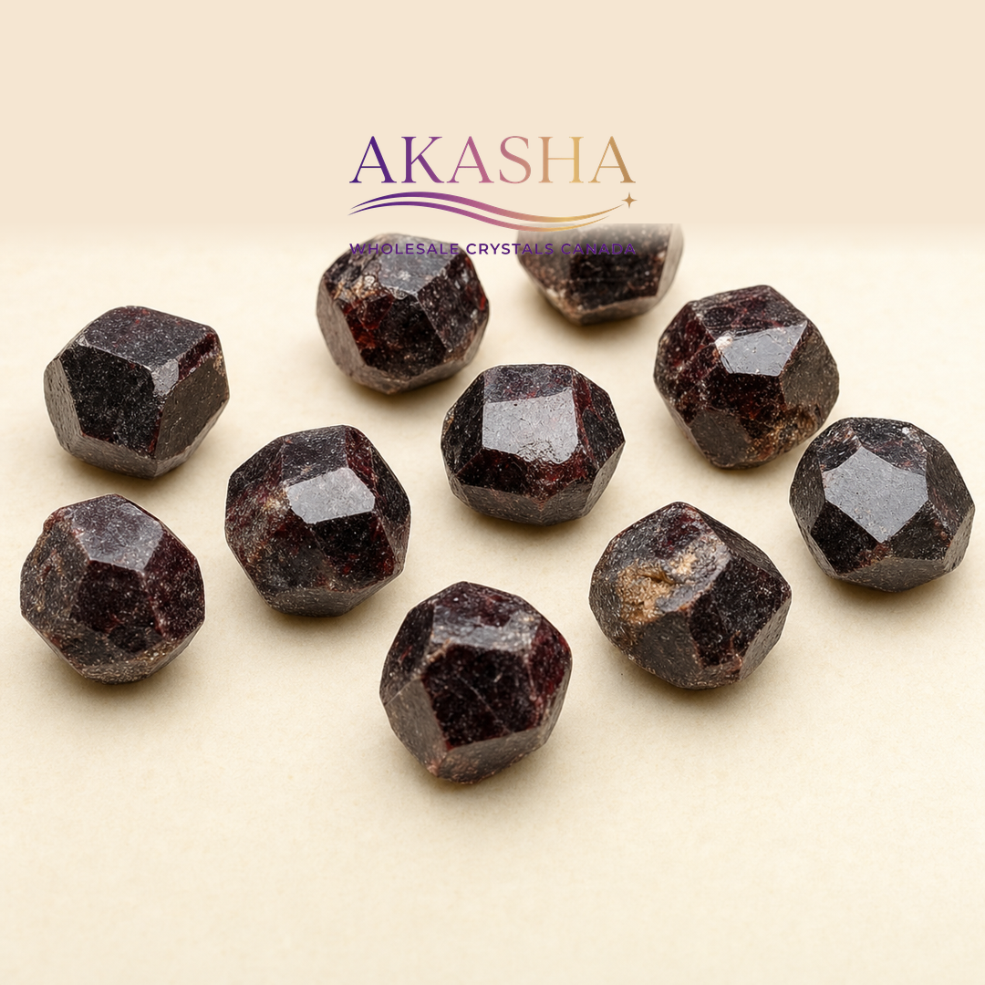 garnet crystals available at Akasha Wholesale Crystals Canada
