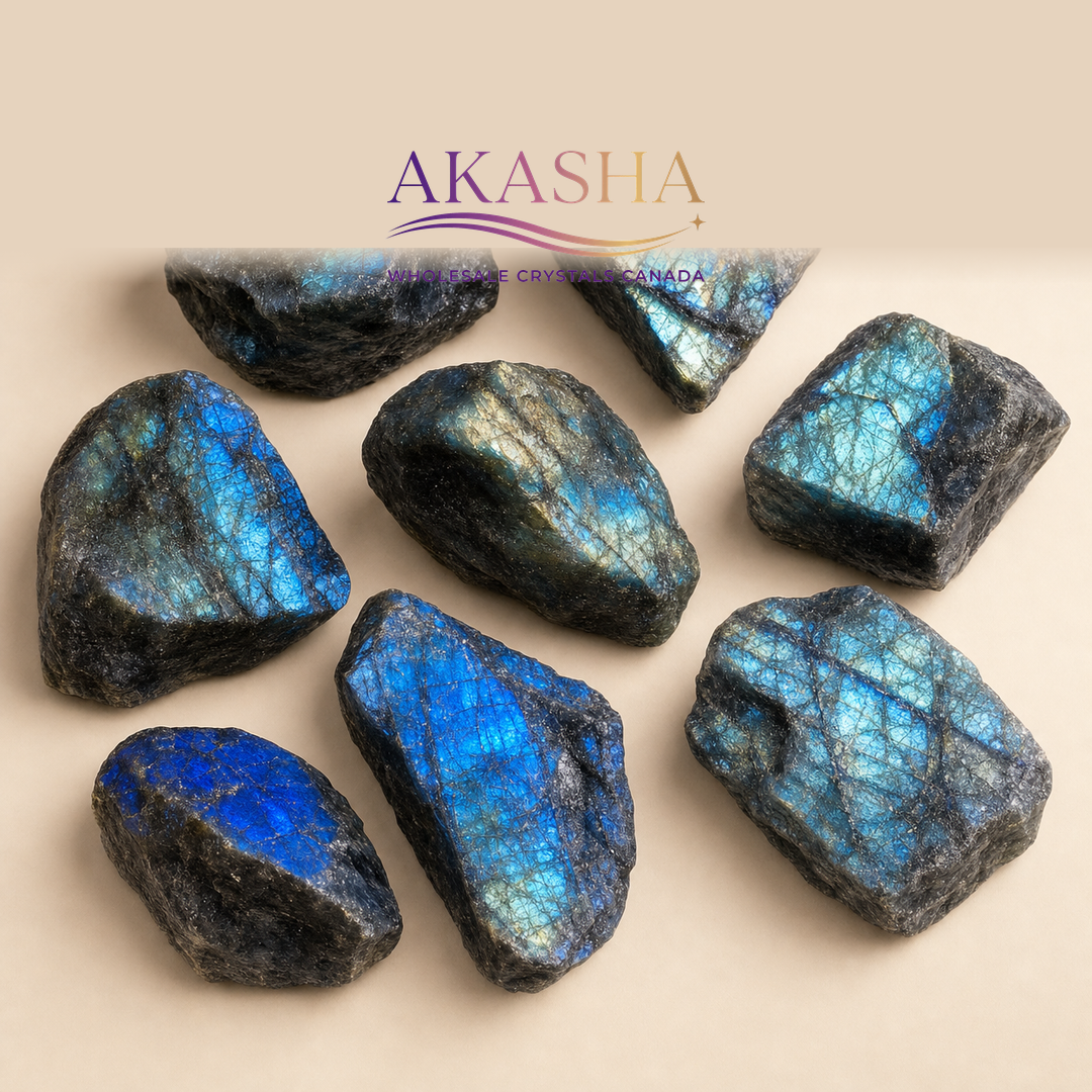 labradorite crystals available at Akasha Wholesale Crystals Canada
