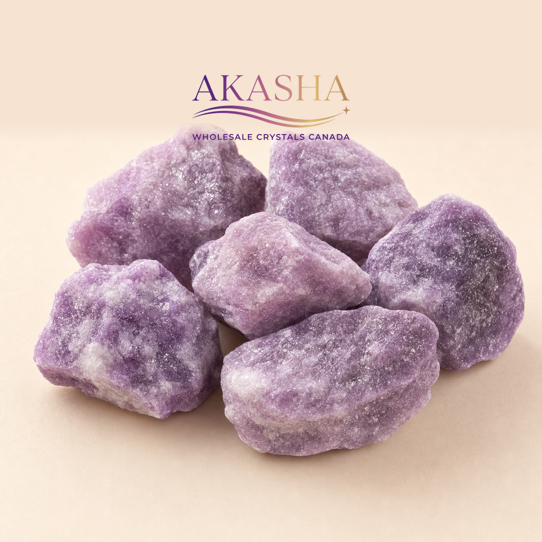 lepidolite crystals available at Akasha Wholesale Crystals Canada