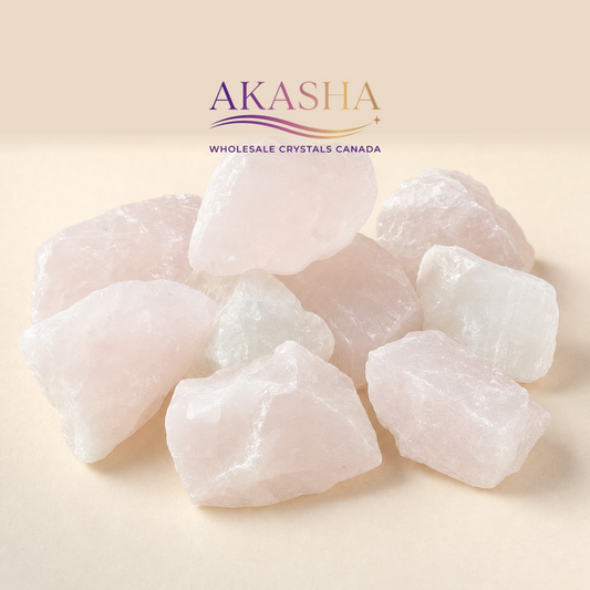 pink mangano / raw pink calcite available at Akasha Wholesale Crystals Canada