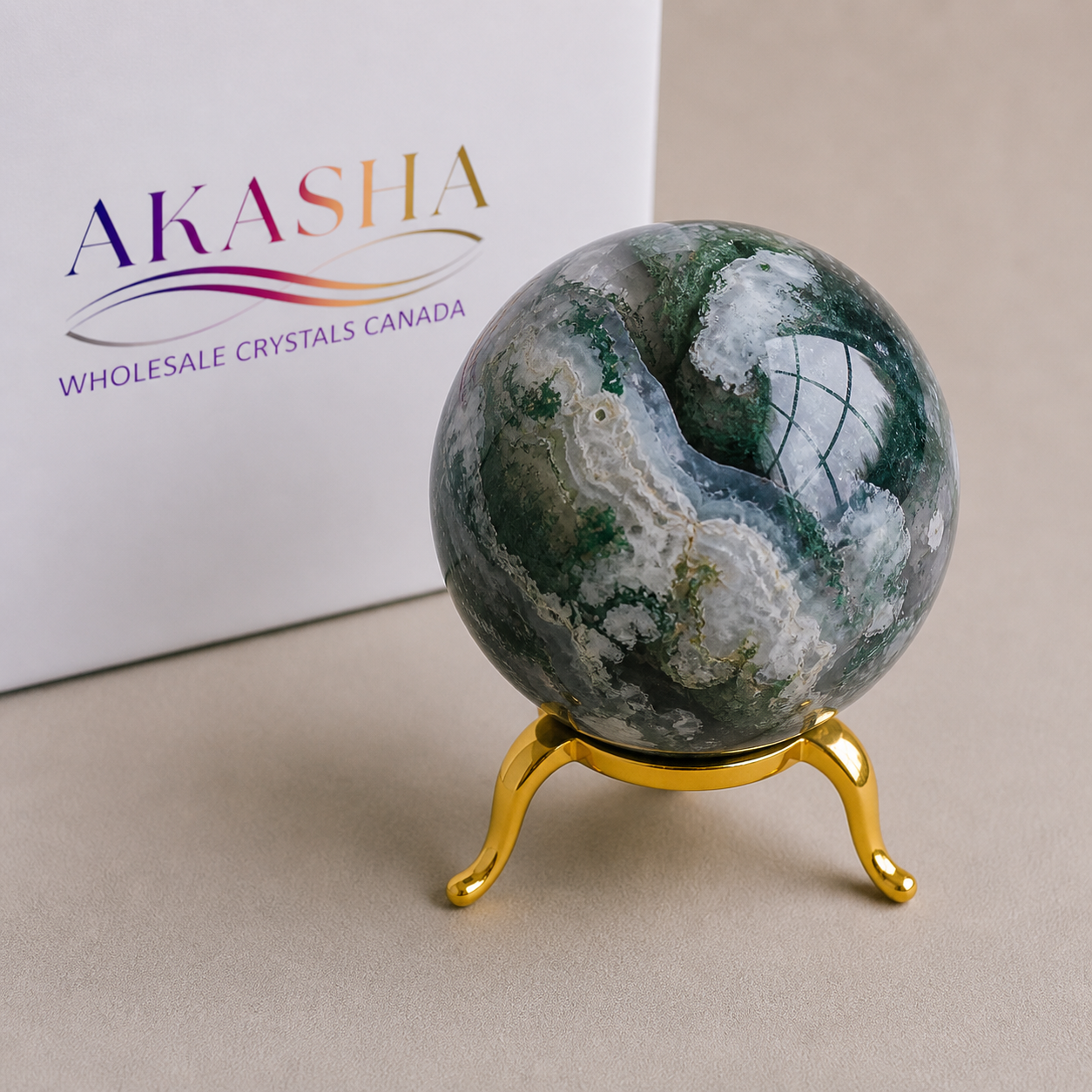 Moss Agate Spheres Wholesale Canada