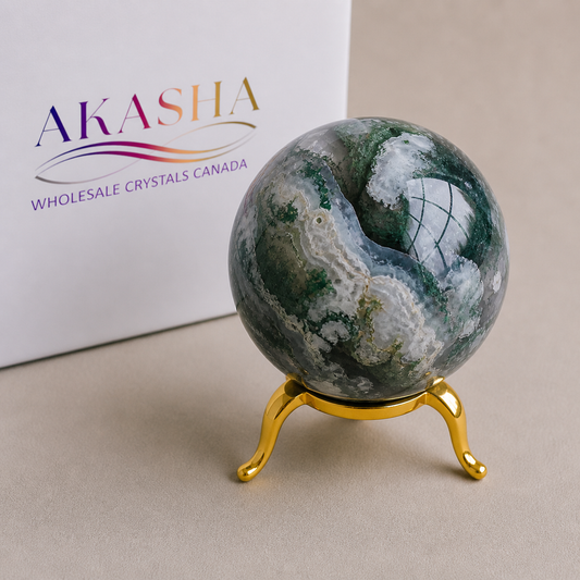 Moss Agate Spheres Wholesale Canada