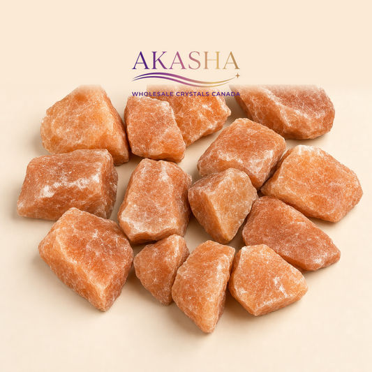 orange aventurine raw crystals available at Akasha Wholesale
