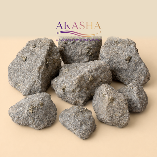 pyrite crystal chunks available for retailers at Akasha Wholesale Crystals Canada