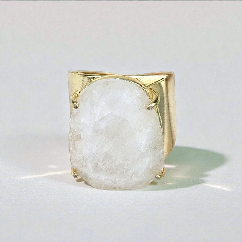 clear quartz crystal gold cuff ring wholesale Canada