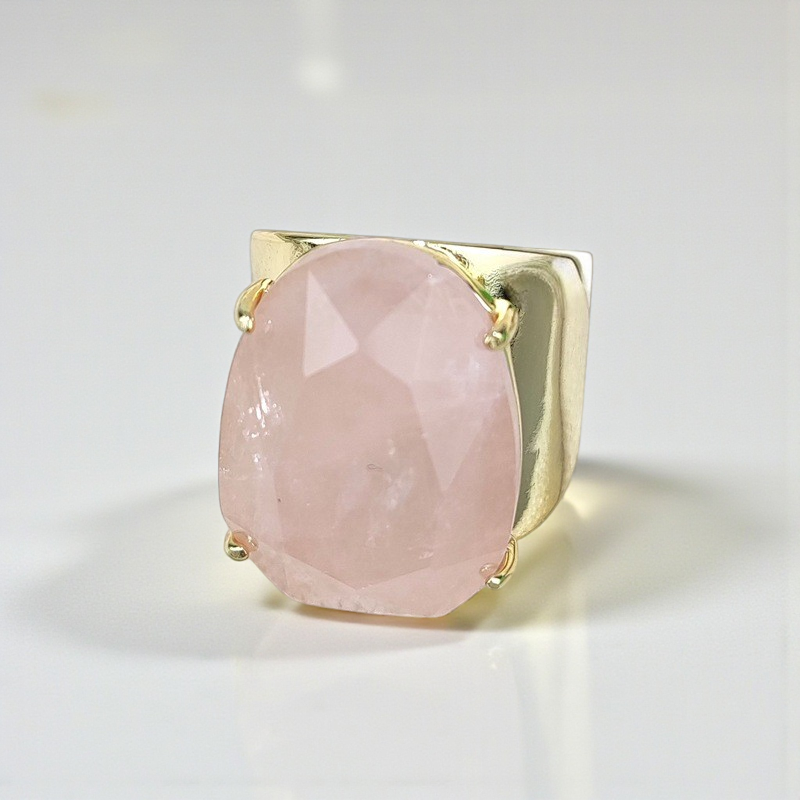 rose quartz crystal gold cuff ring wholesale Canada