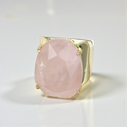 rose quartz crystal gold cuff ring wholesale Canada