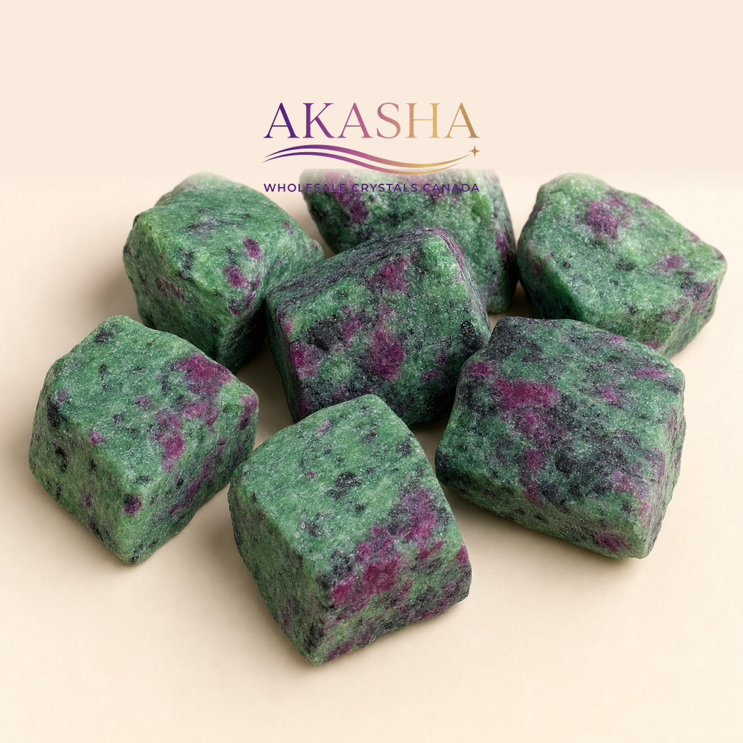 ruby zosite crystals available at Akasha Wholesale Crystals Canada