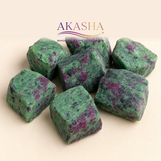 ruby zosite crystals available at Akasha Wholesale Crystals Canada