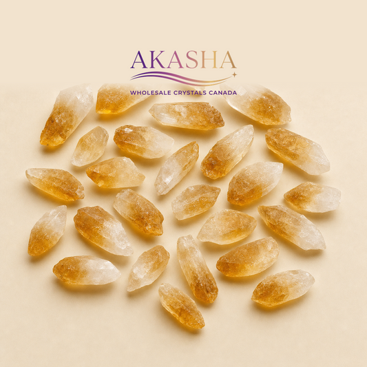 citrine crystals available at Akasha Wholesale Crystals Canada