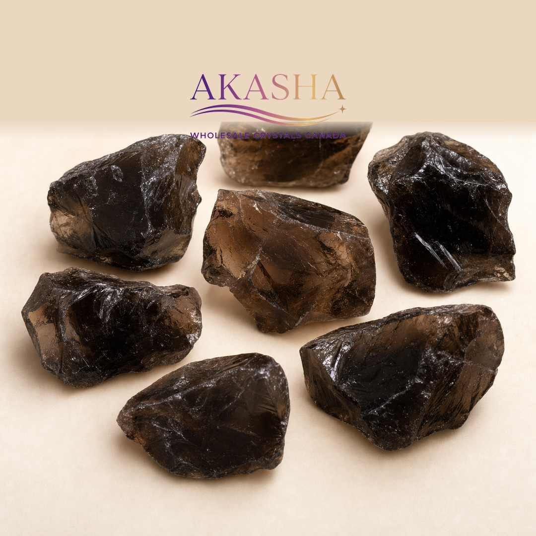 smoky quartz crystals available at Akasha Wholesale Crystals Canada