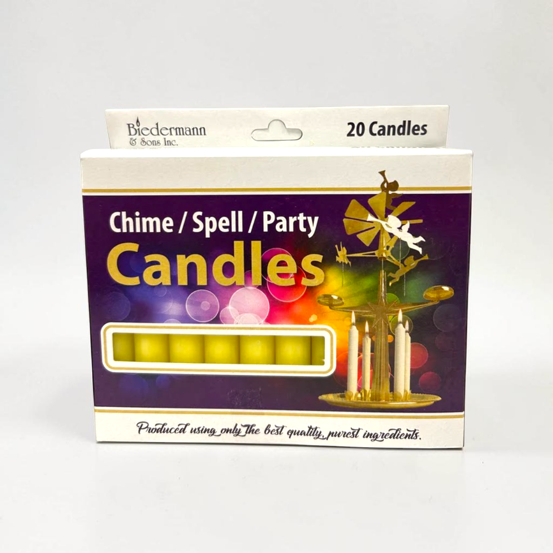 yellow chime candles available at Akasha Wholesale Crystals Canada