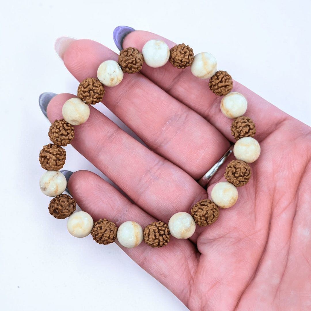 Rudraksha and Fossil Bracelet image 2 wholesale product photo by Akasha Wholesale