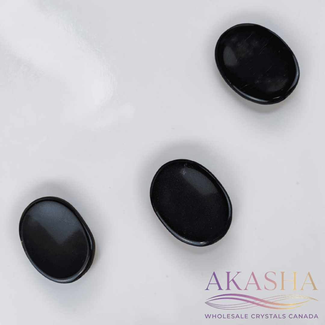 Black Obsidian Worry Stones perfect root chakra crystals