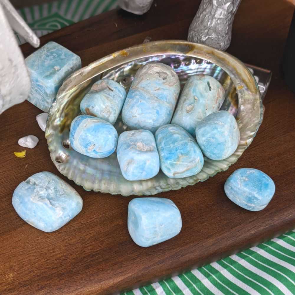 Blue Aragonite Tumbles - Zen Collection