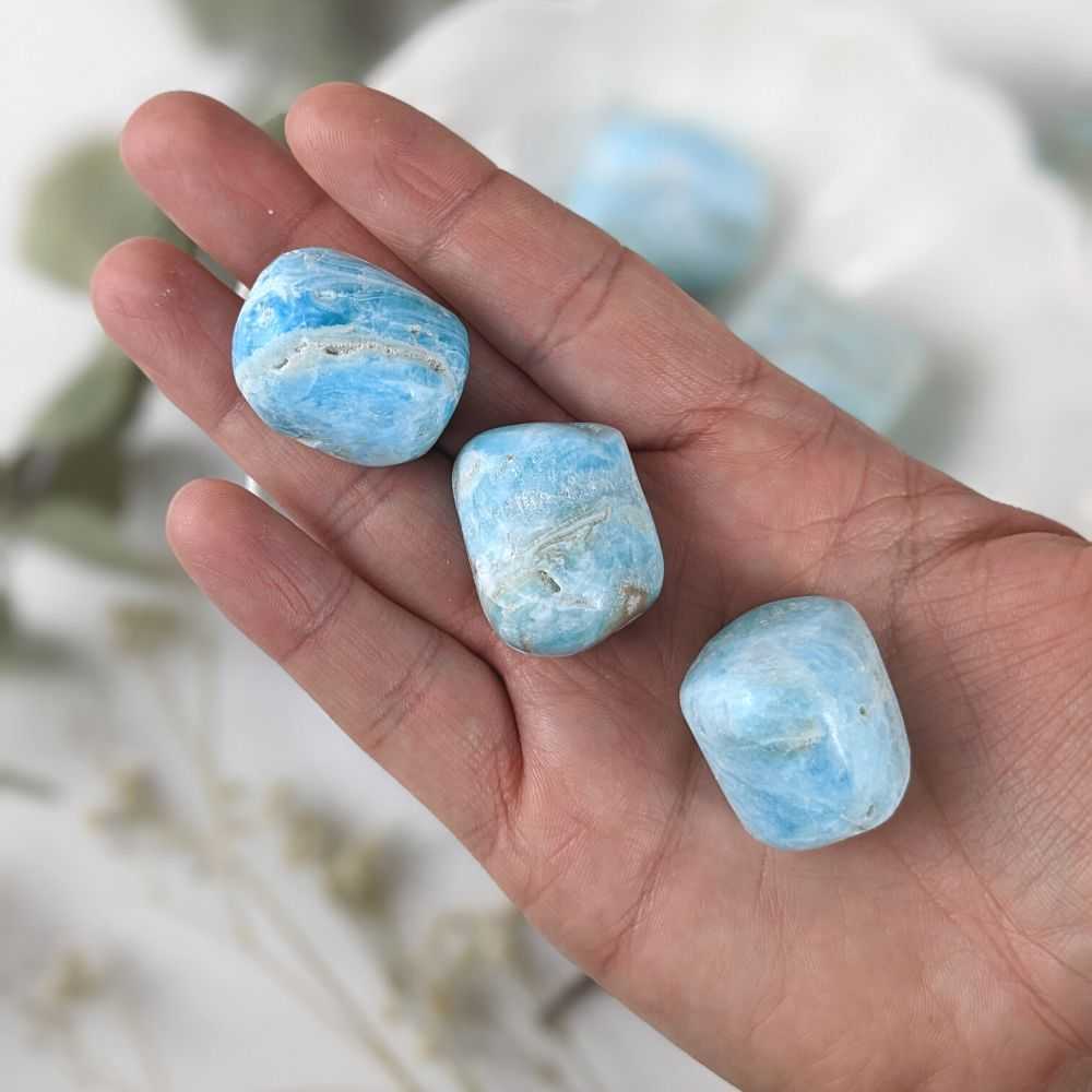 Blue Aragonite Tumbles - Zen Collection