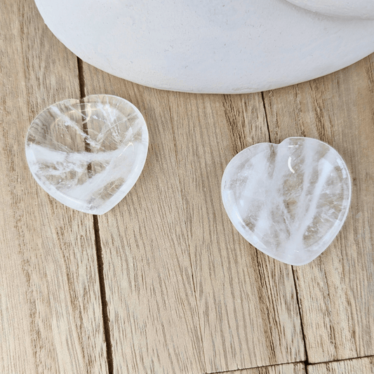 Clear Quartz Heart Worry Stones product image