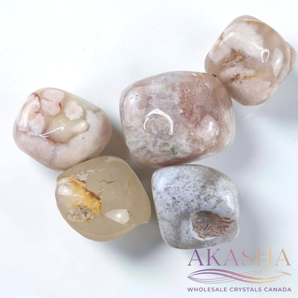 Flower Agate Tumbles - Zen Collection