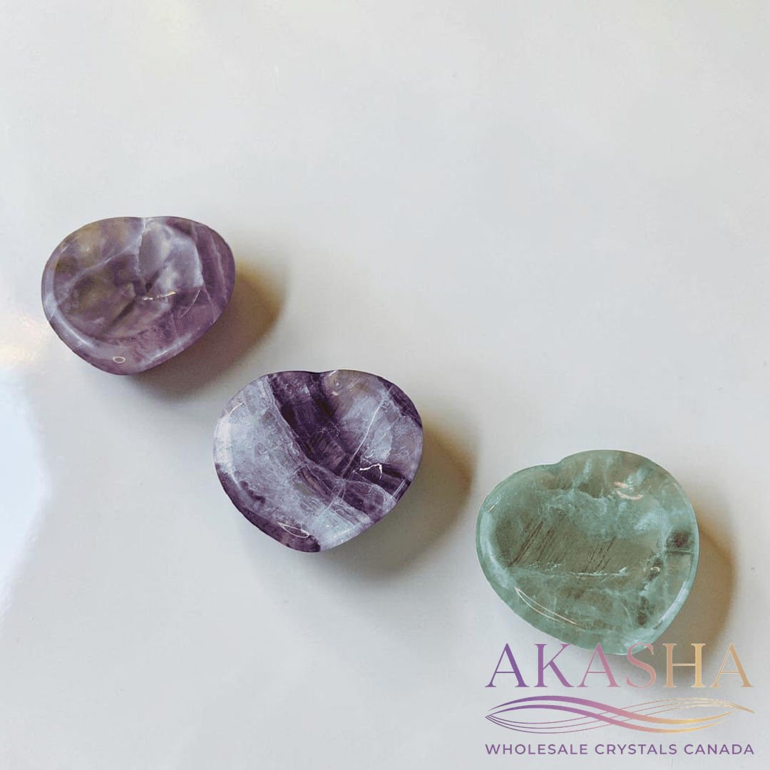 Fluorite Heart Worry Stones - Zen Collection