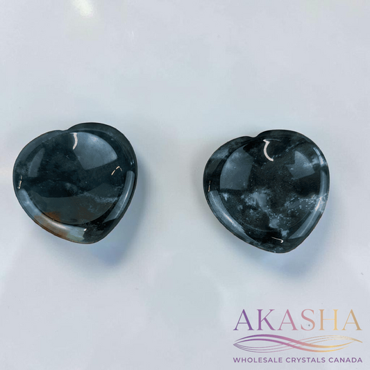 Moss Agate Heart Worry Stones product image