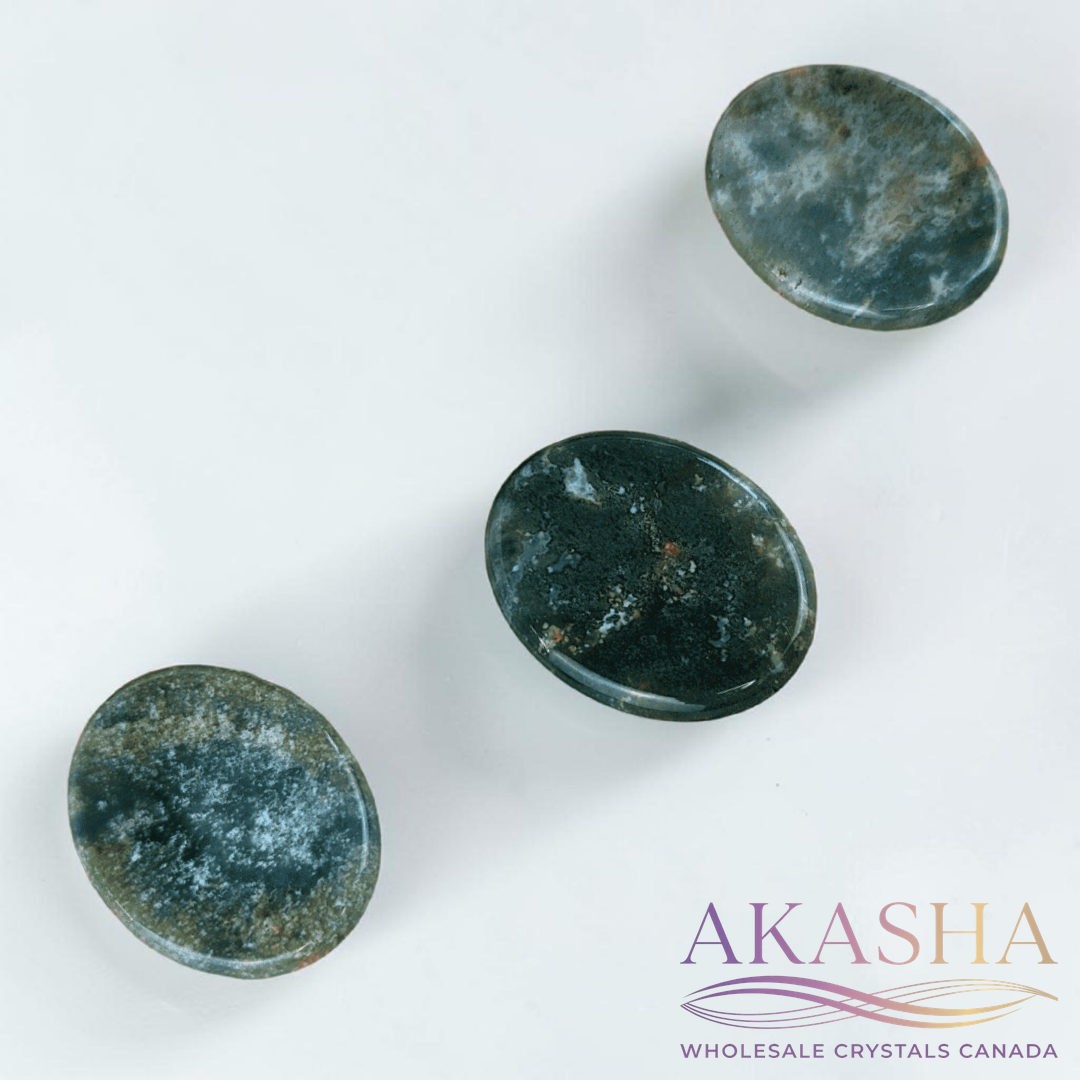 Moss Agate Worry Stones - Zen Collection