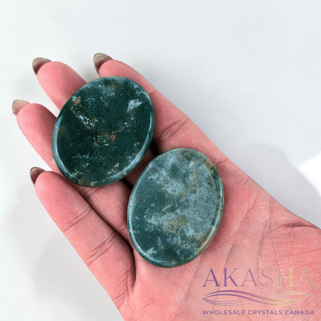 Moss Agate Worry Stones - Zen Collection