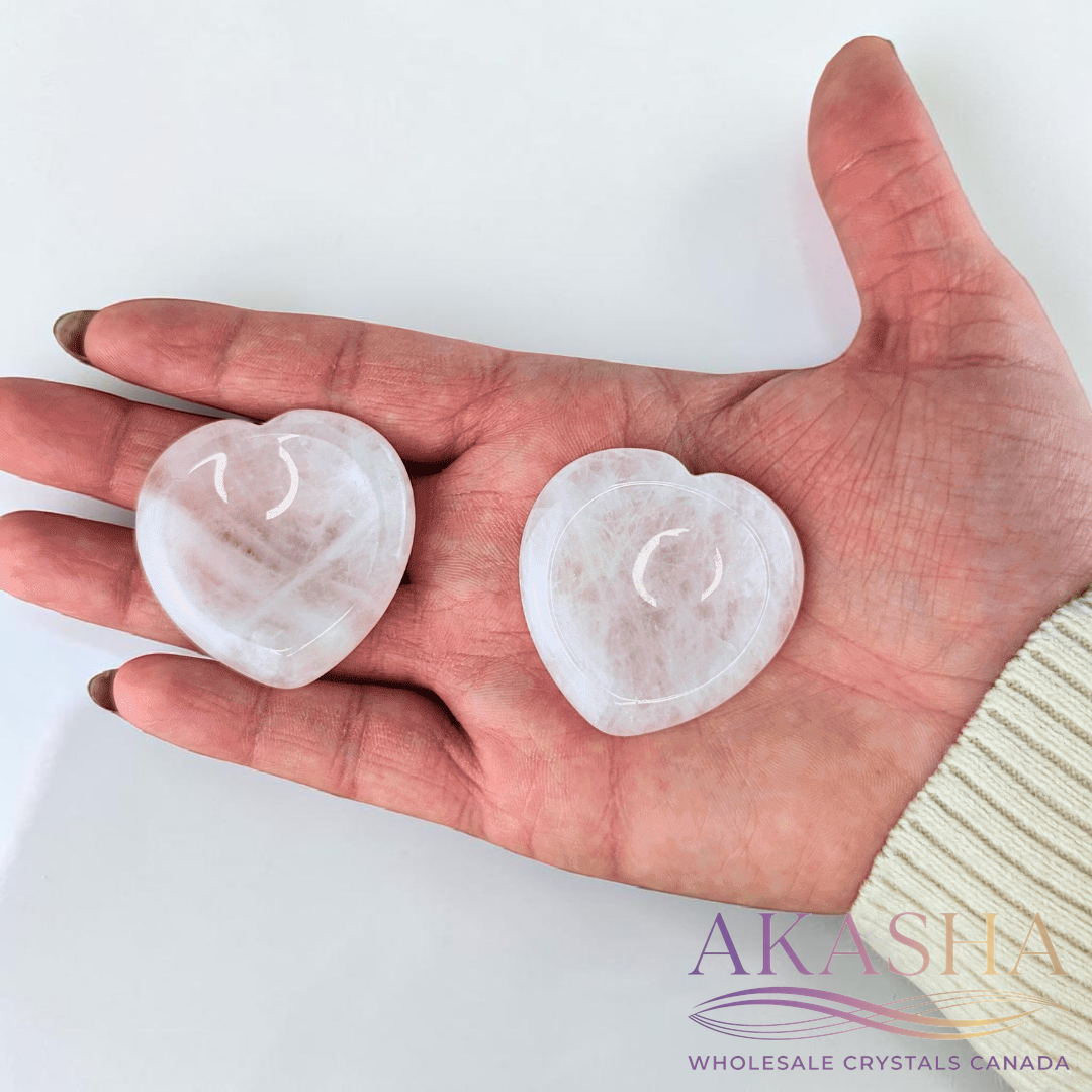 Rose Quartz Heart Worry Stones product image