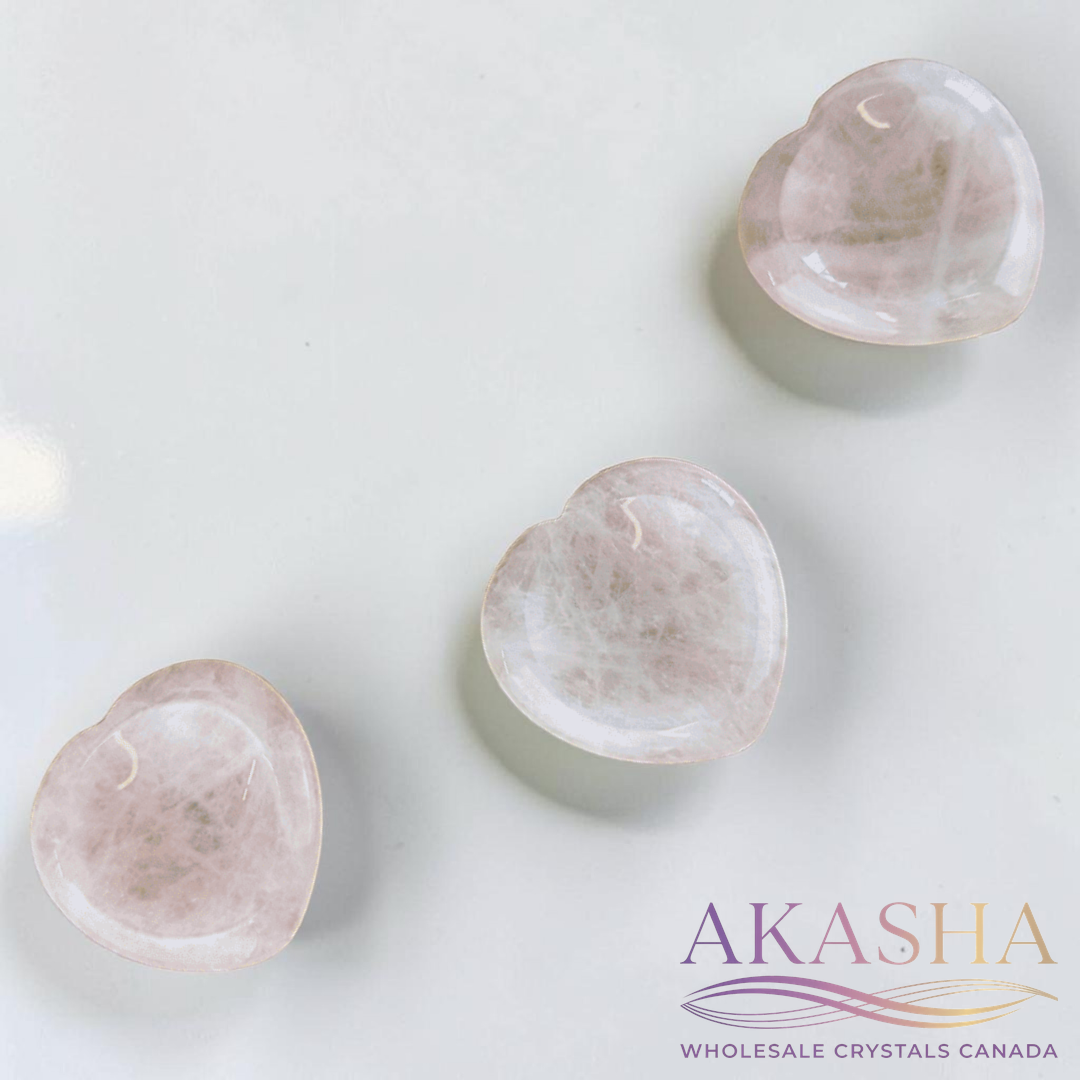 Rose Quartz Heart Worry Stones - Zen Collection