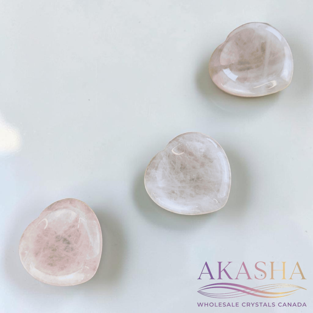 Rose Quartz Heart Worry Stones - Zen Collection