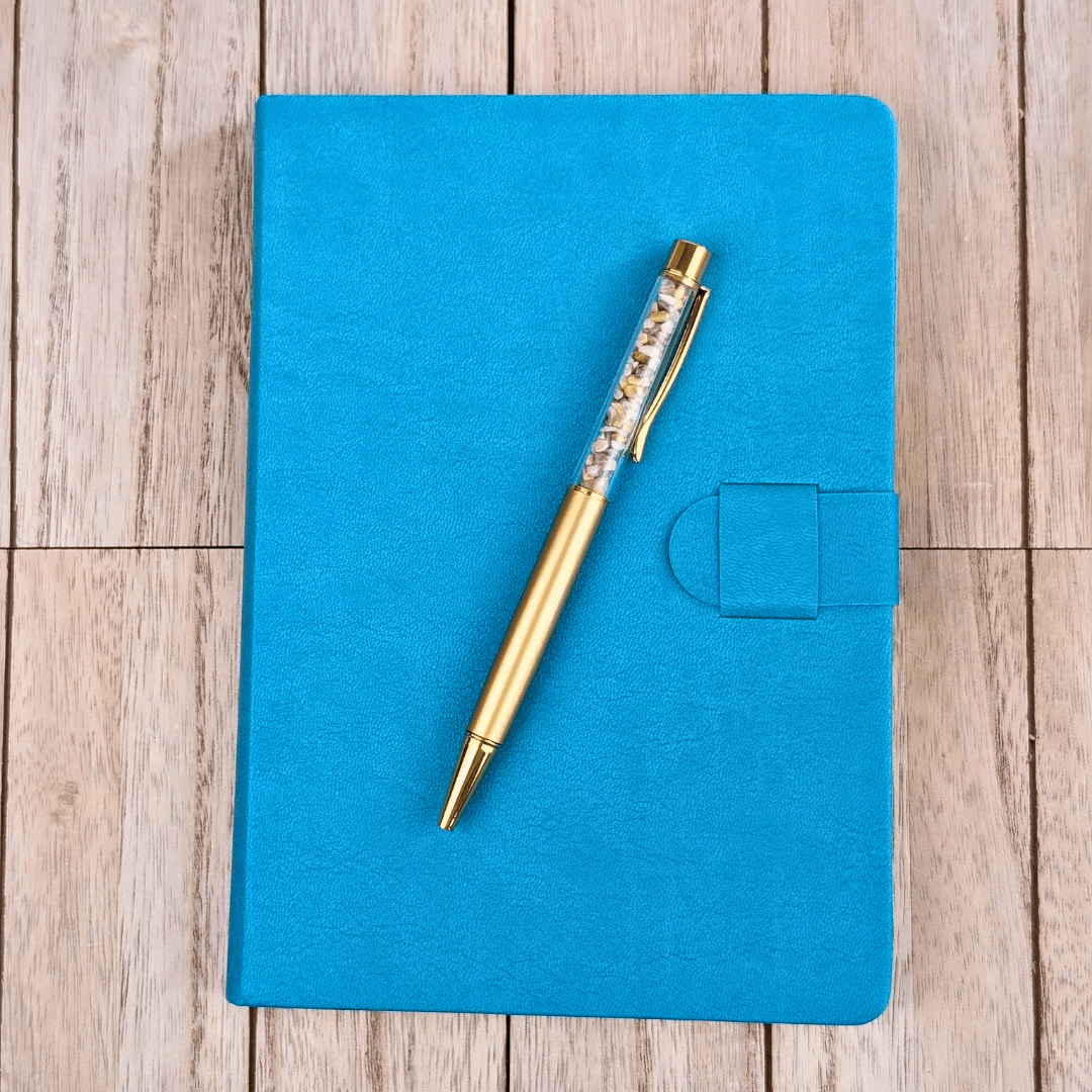 Teal Vegan Leather Journal guided journal