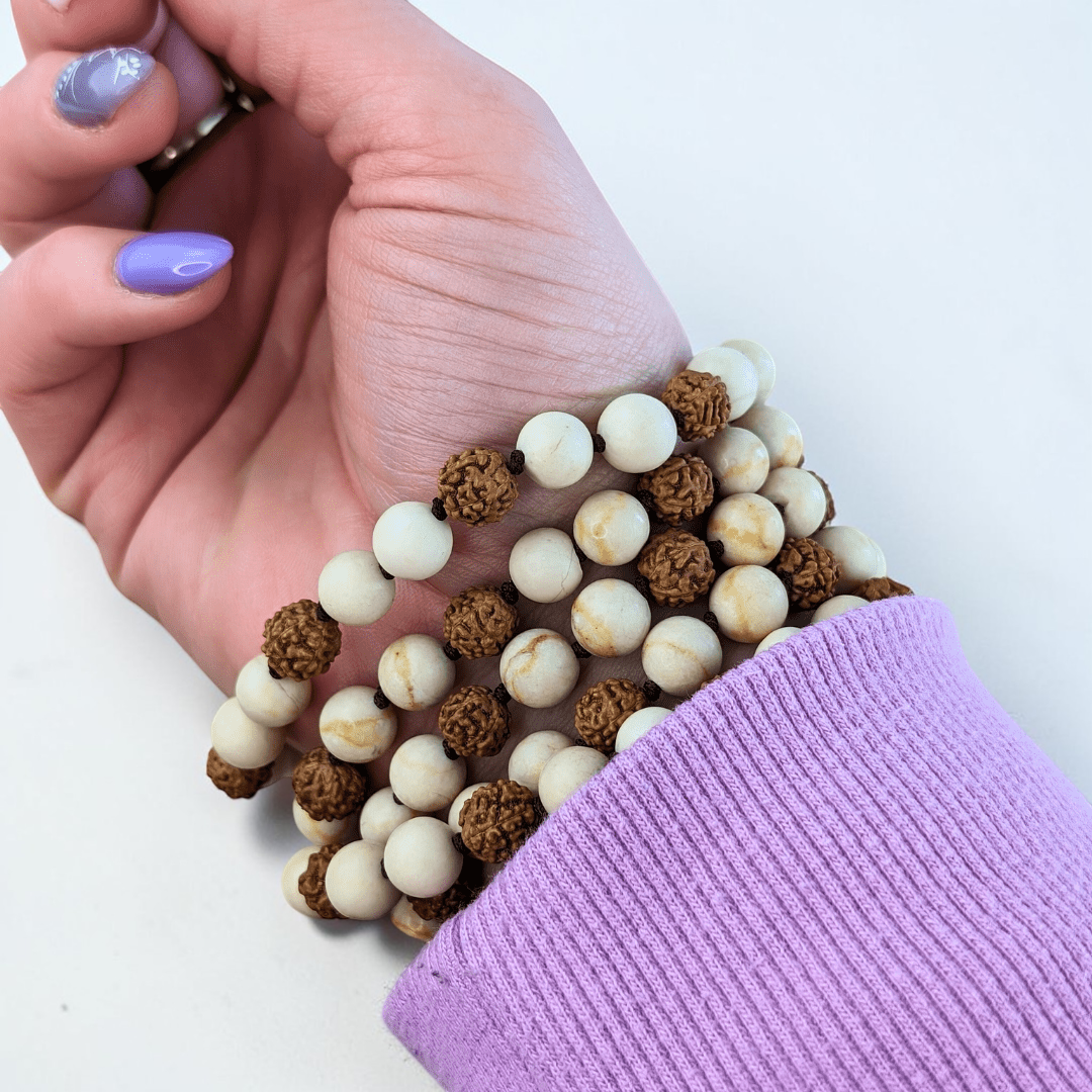 Rudraksha and Fossil Mala and Bracelet Set image 4 wholesale product photo by Akasha Wholesale