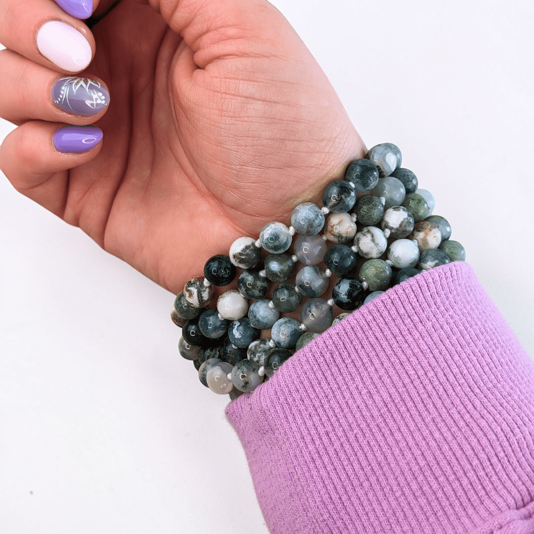 Tree Agate Mala and Bracelet Set image 6 wholesale product photo by Akasha Wholesale
